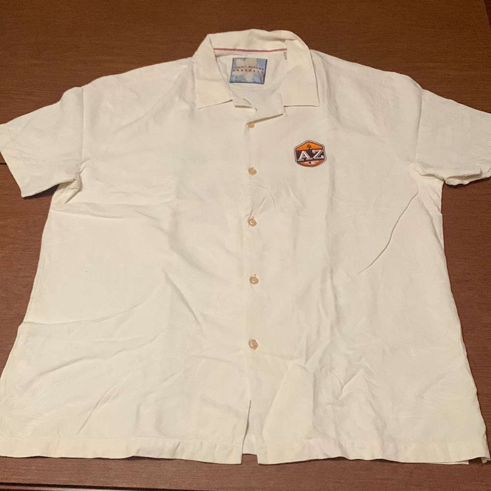 Tommy bahama baseball button down silk shirt